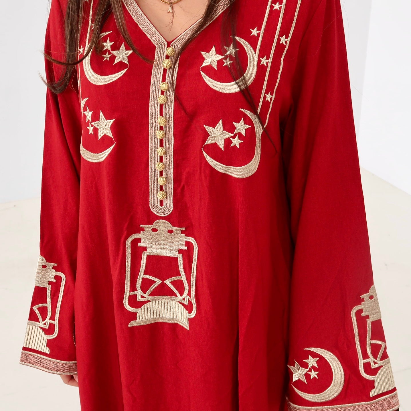 Qamar Red Abaya