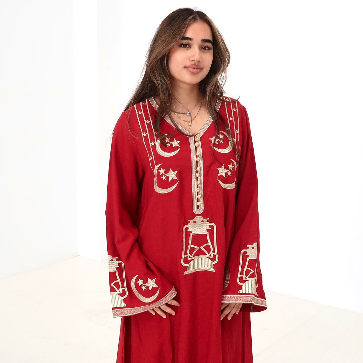 Qamar Red Abaya