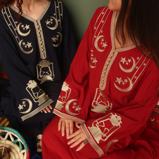 Qamar Red Abaya