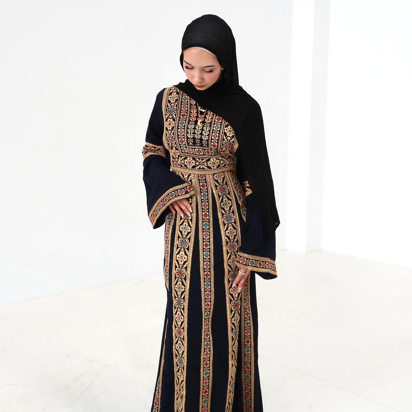 Falastinia Navy Thobe Dress