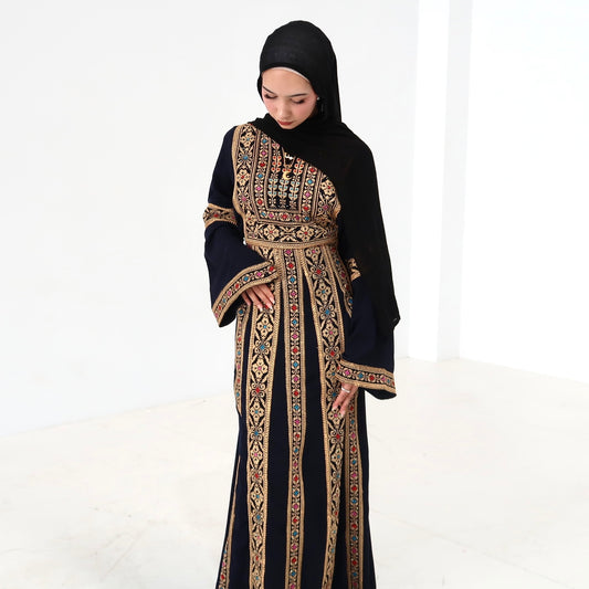 Falastinia Navy Thobe Dress